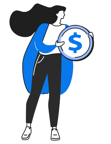 Gráfico de mujer con ahorro de libre disponibilidad